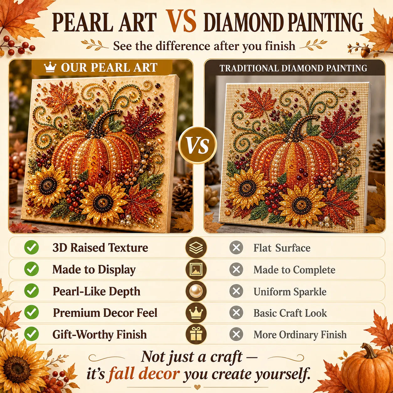 🍂💎 Autumn Pearl Painting Kit – Relaxing DIY Craft to Create Sparkling Fall Artwork 🖌️