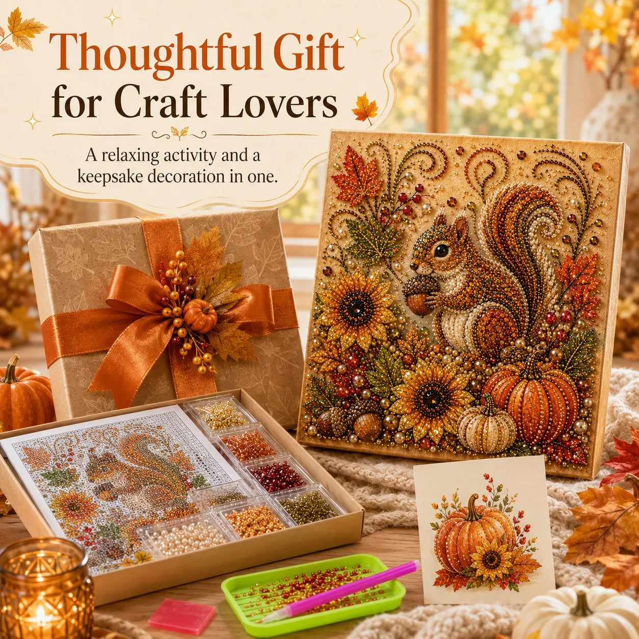 🍂💎 Autumn Pearl Painting Kit – Relaxing DIY Craft to Create Sparkling Fall Artwork 🖌️