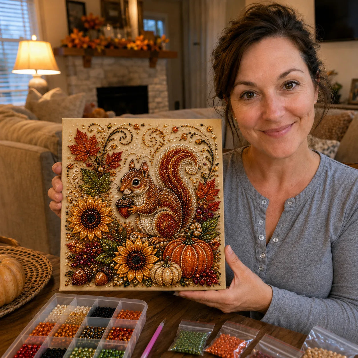 🍂💎 Autumn Pearl Painting Kit – Relaxing DIY Craft to Create Sparkling Fall Artwork 🖌️